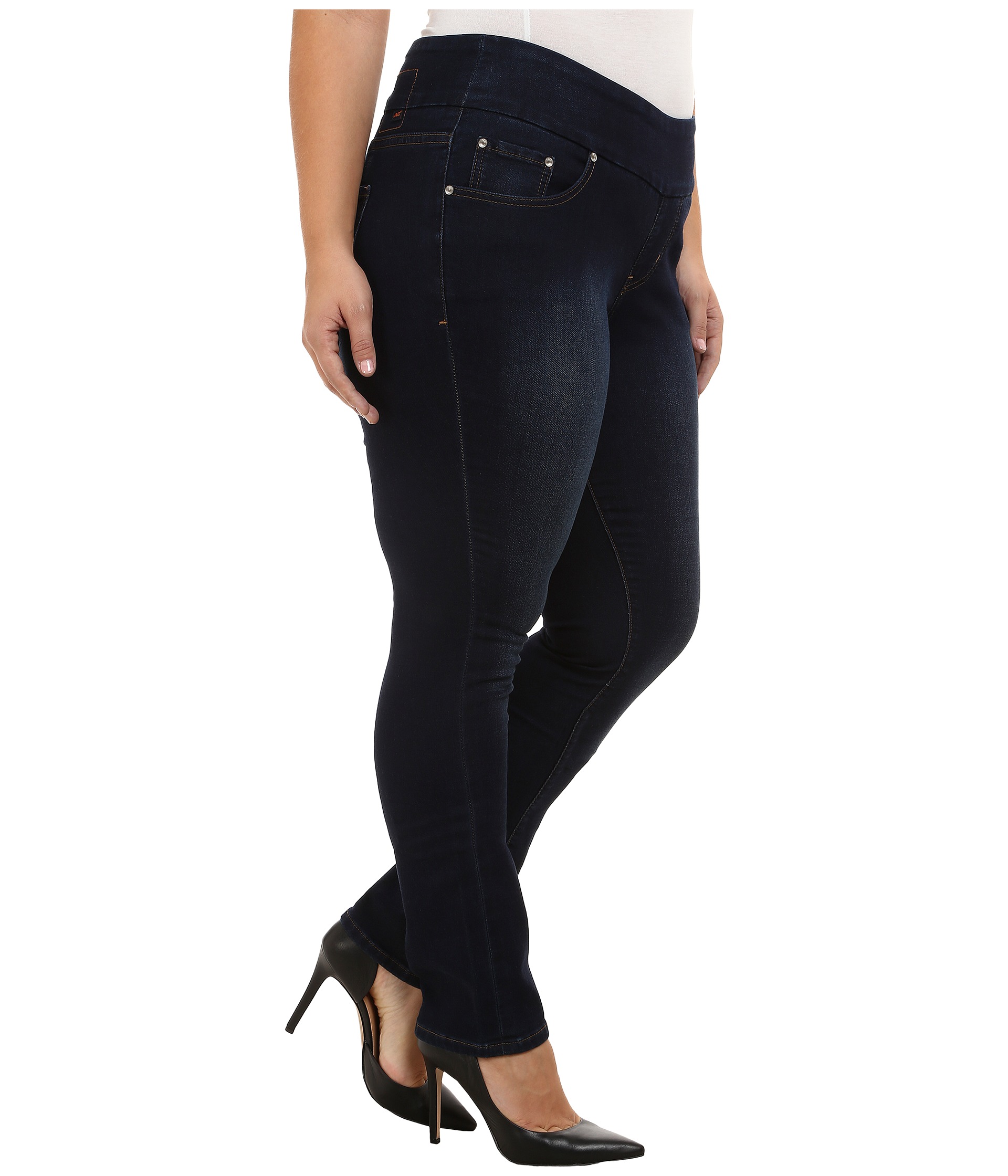 Jag Jeans Plus Size Plus Size Nora Pull On Knit Denim Narrow Jeans in ...