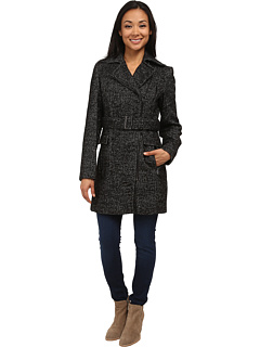 calvin klein women's asymmetrical boucle wool coat