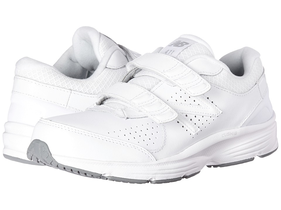 New Balance WW411v2 Hook-and-Loop (White) Walking Shoes