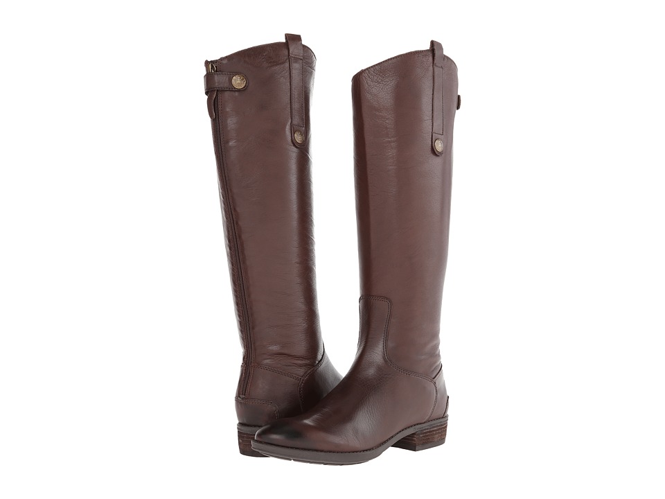 Sam Edelman Penny Leather Riding Boot (Dark Brown)