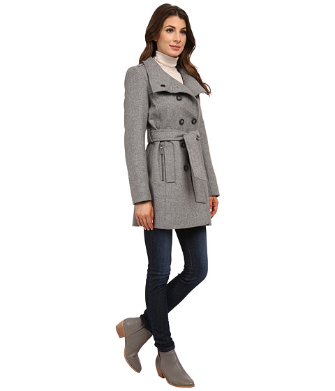 DKNY Double Breasted Stand Collar Trench w/ Zip Pockets 13439-Y5 Light ...