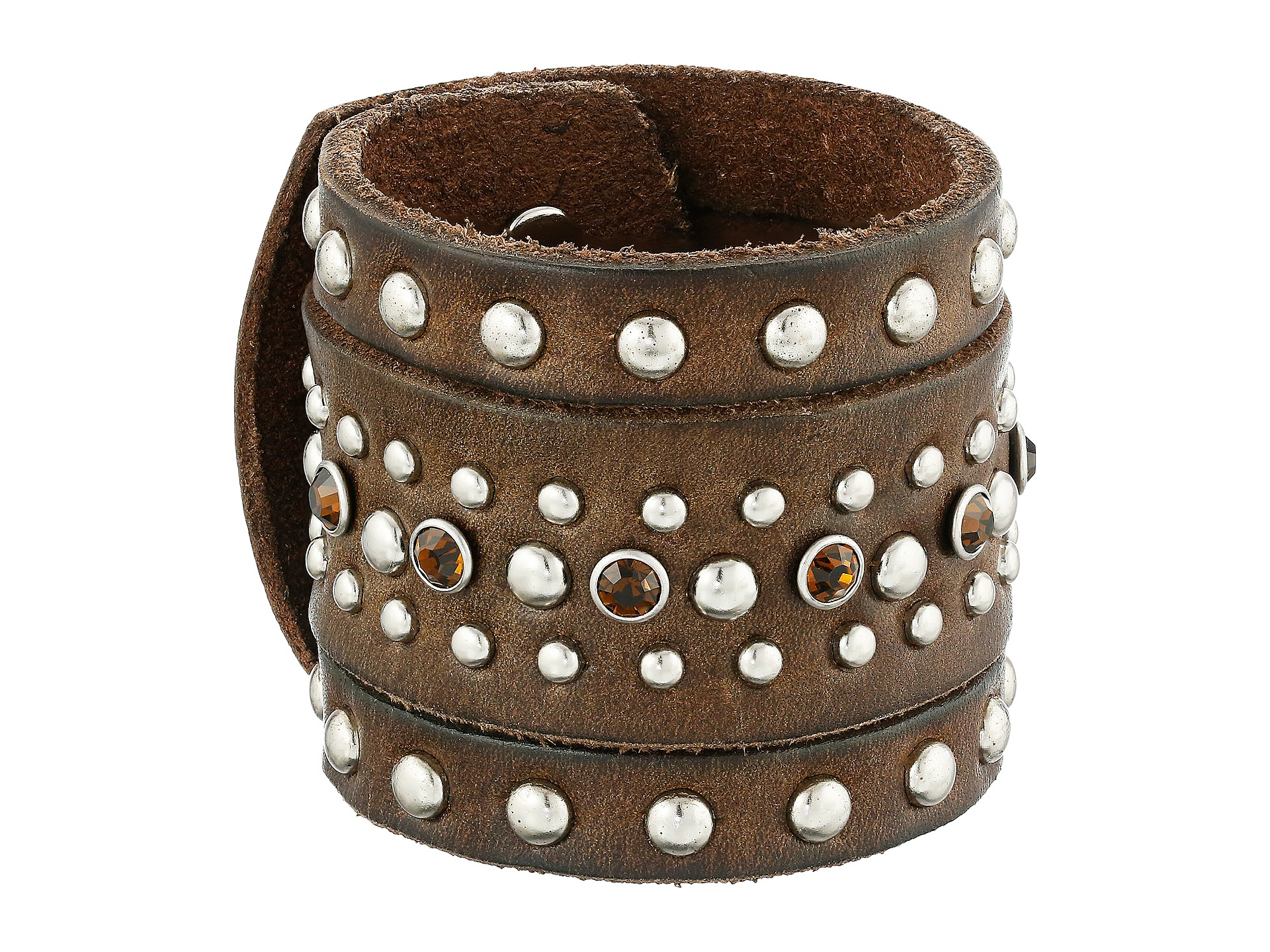M&F Western Studded Leather Cuff Bracelet - Zappos.com Free Shipping ...