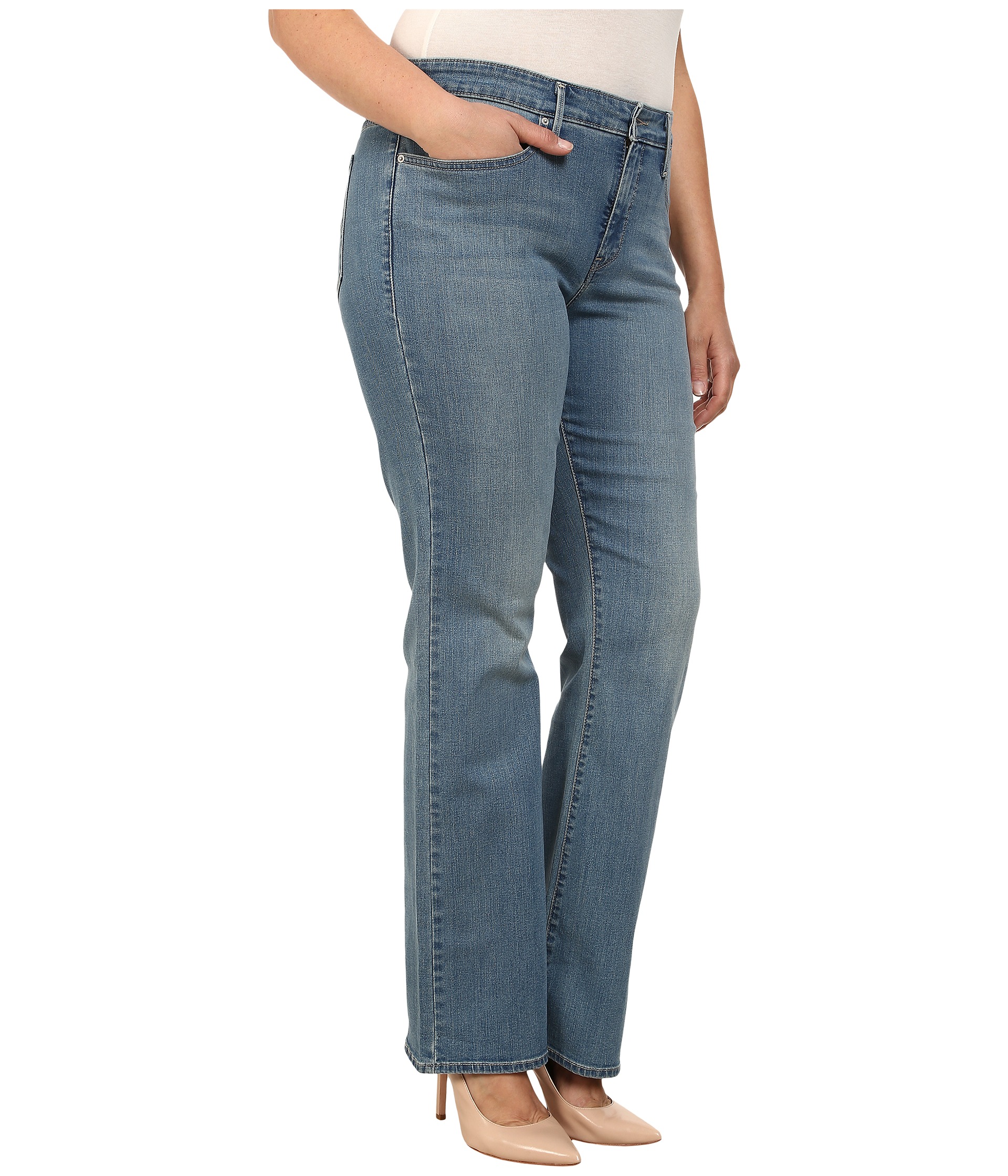 Levi's® Plus Plus Size 315™ Shaping Bootcut Time Worn Indigo - Zappos ...