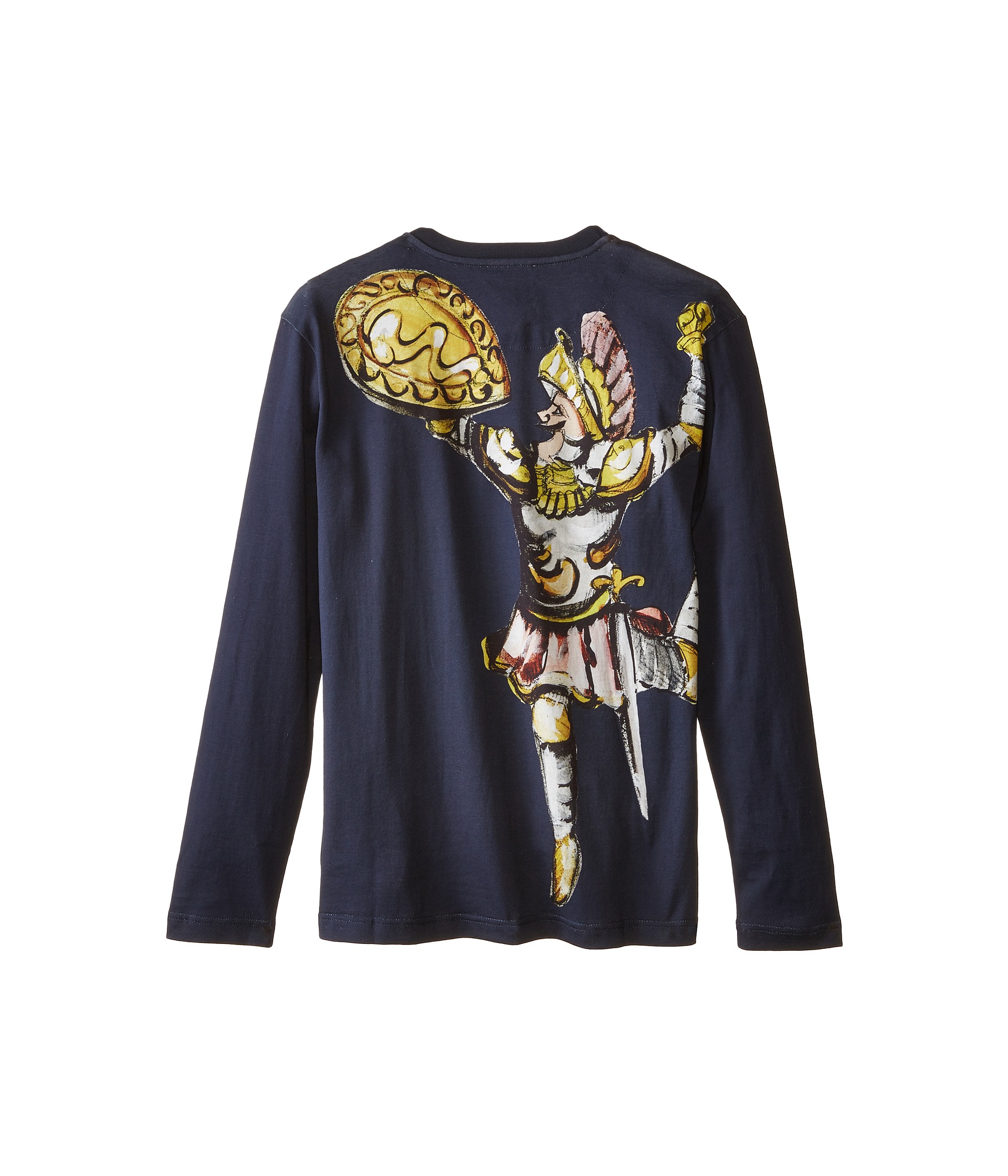 Dolce & Gabbana Kids King Print Long Sleeve T Shirt (Big Kids) Black/Roman Print