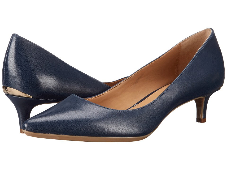 Calvin Klein Gabrianna Pump (Navy Kid Skin) 1-2 inch heel Shoes