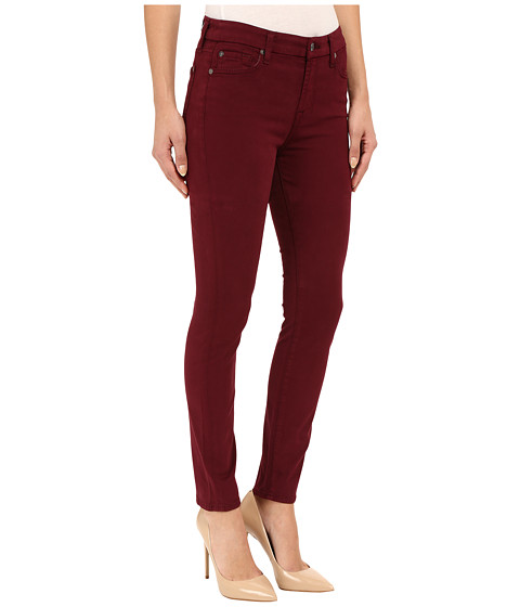 7 For All Mankind Mid Rise Skinny with Contour Waistband in Dark Ruby ...