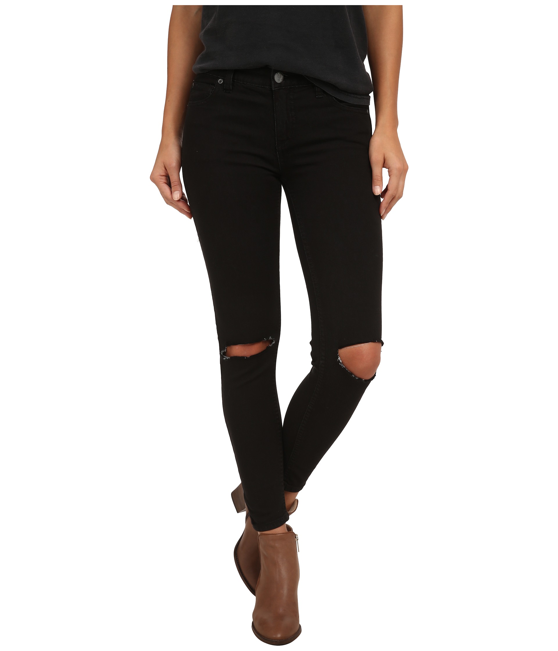 Free People Destroyed Jeans Black - Zappos.com Free Shipping BOTH Ways