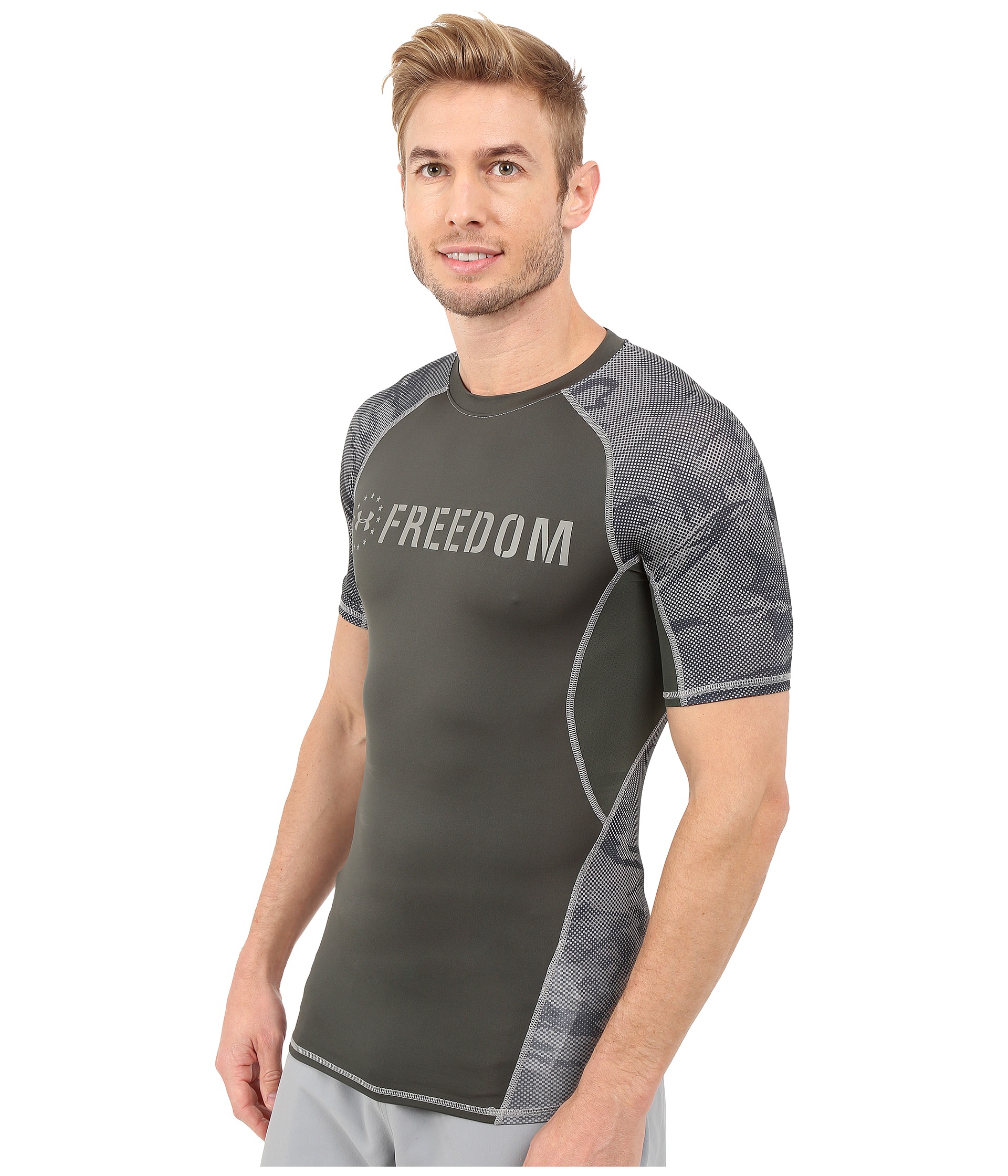 Under Armour UA Freedom Heat Gear Short Sleeve Tee Combat Green