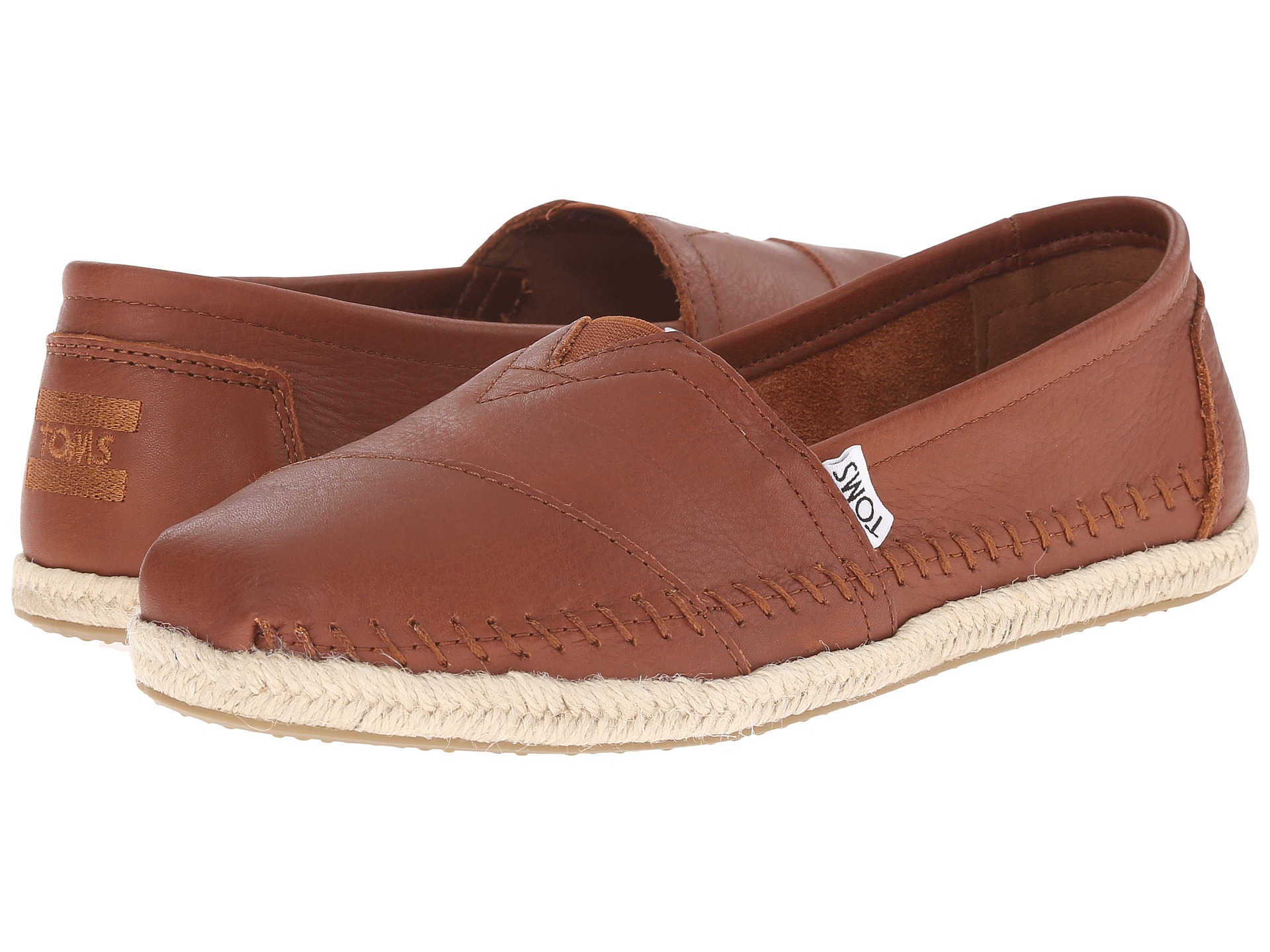 TOMS Leather Classics Cognac Full Grain Leather - Zappos.com Free ...