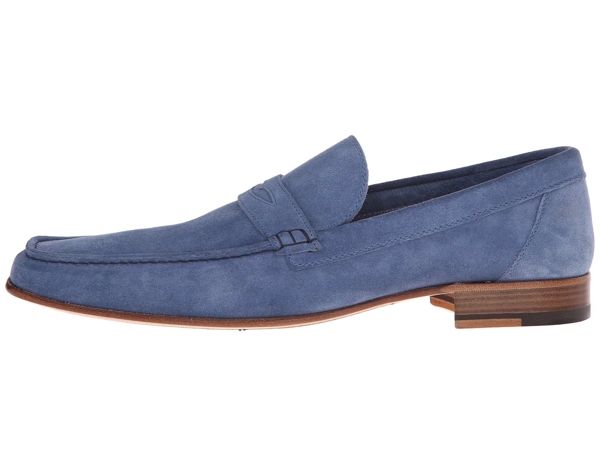 a. testoni Unlined Suede Penny Loafer Jeans - Zappos.com Free Shipping ...