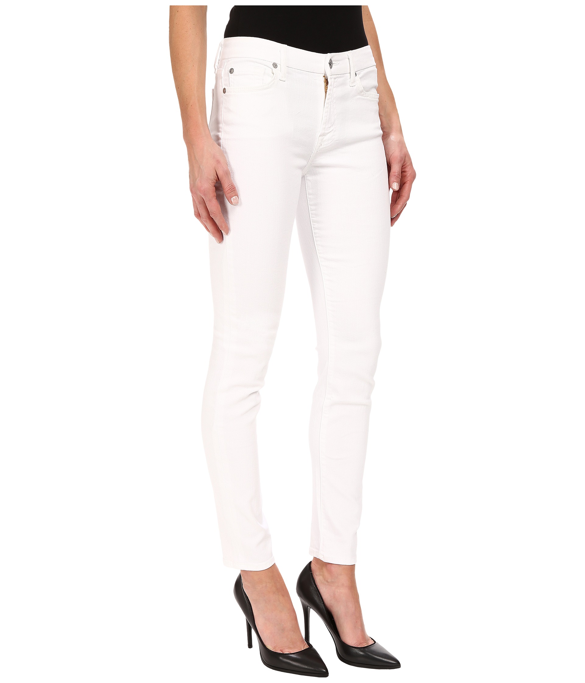 7 For All Mankind The Skinny in Clean White at Zappos.com