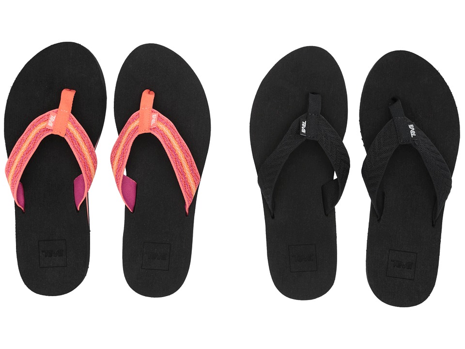 Teva - Mush II 2-Pack (Fronds Black/Zoey Coral) Womens Sandals