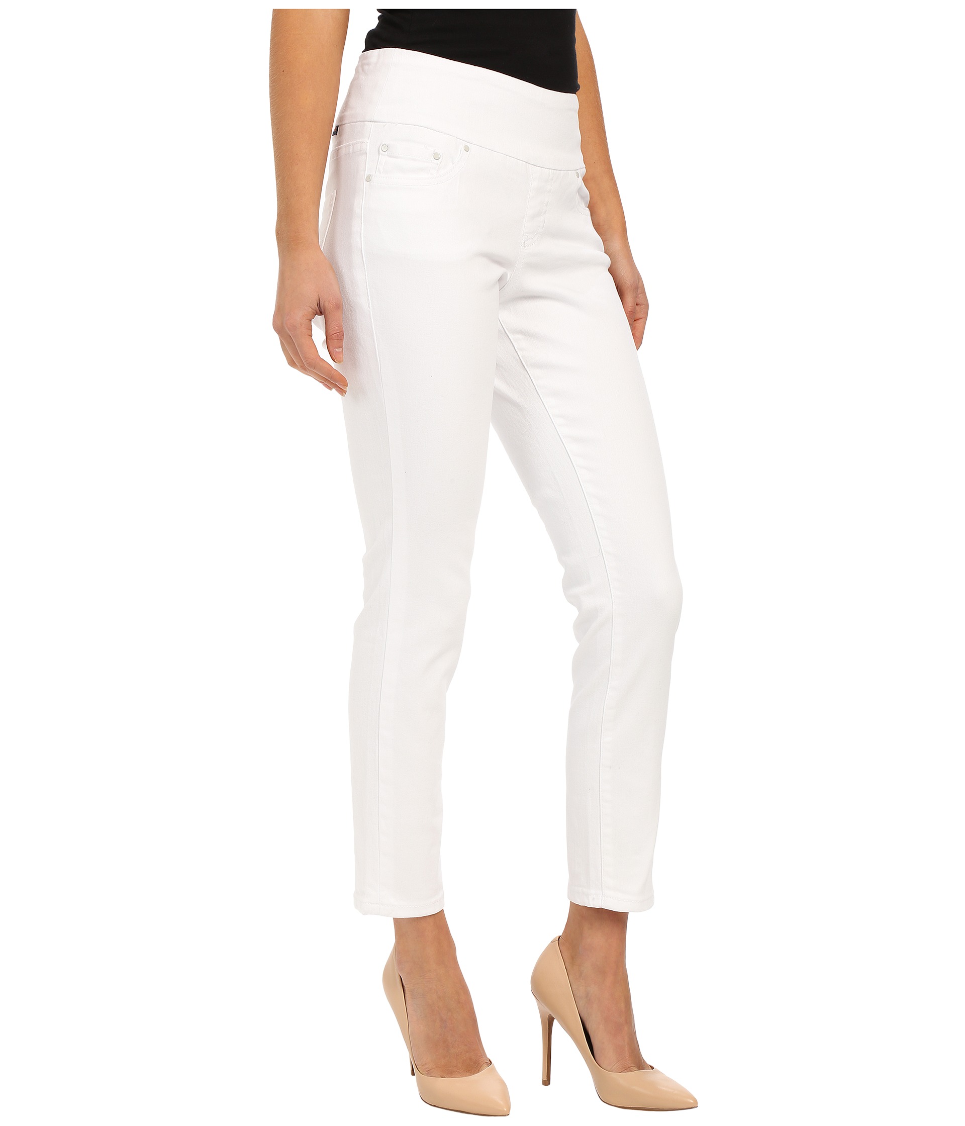 Jag Jeans Amelia Pull-On Slim Ankle in White Denim White - Zappos.com ...