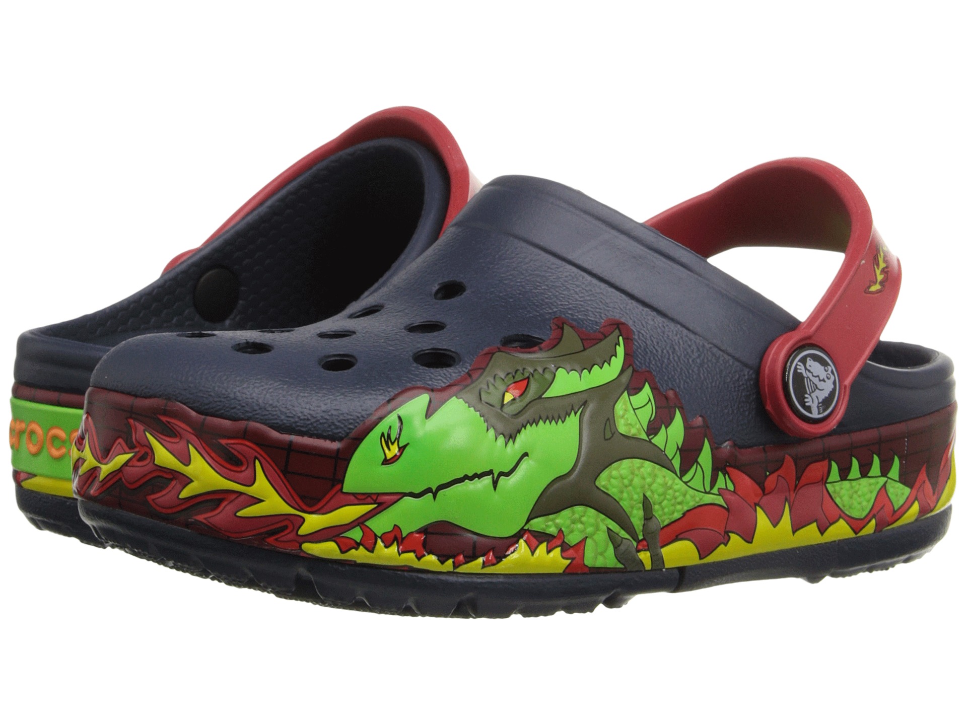 Crocs Kids CrocsLights Fire Dragon Clog (Toddler/Little Kid) - Zappos ...