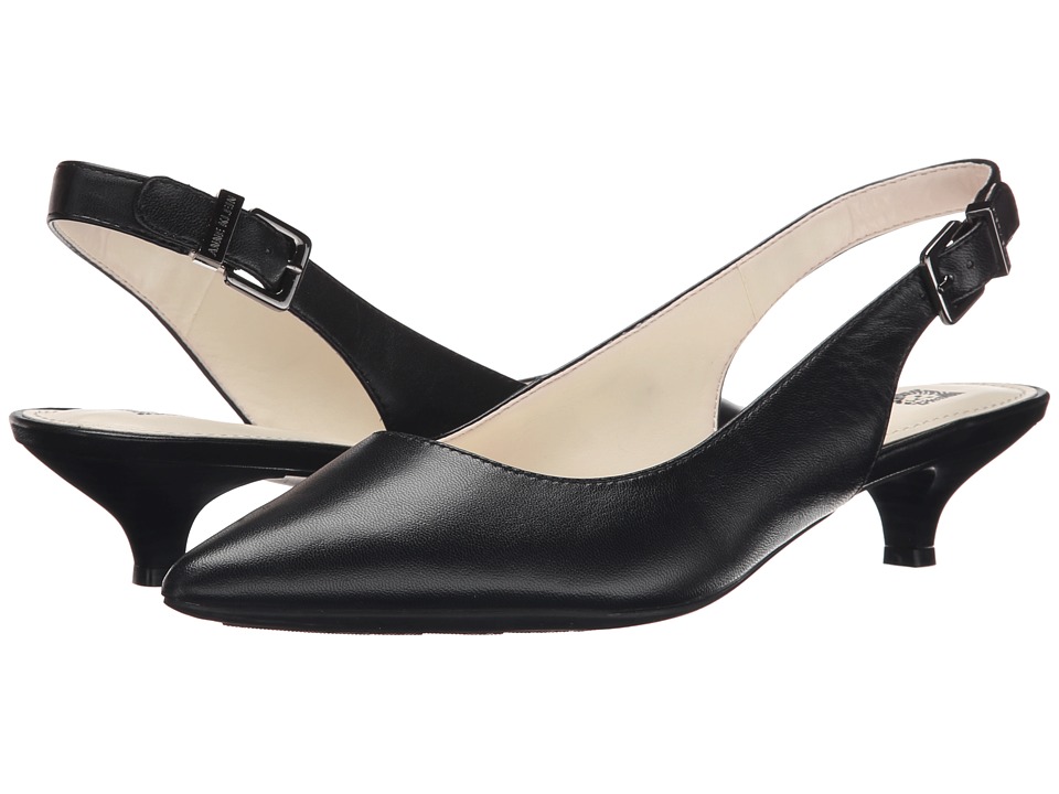 Anne Klein Expert (Black Leather) 1-2 inch heel Shoes