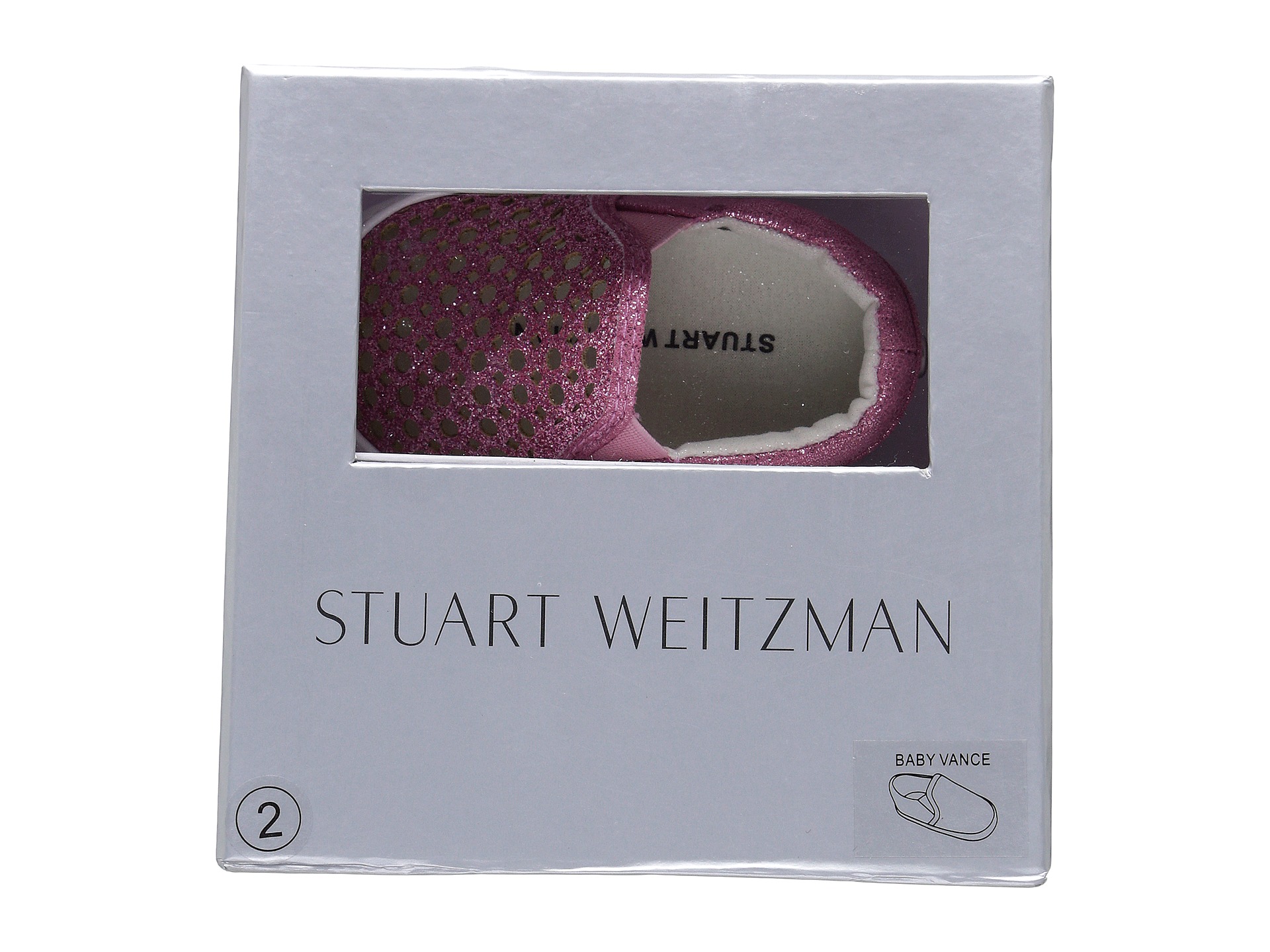 Stuart Weitzman Kids Baby Vance Slider Infant Toddler Pink Glitter, Pink