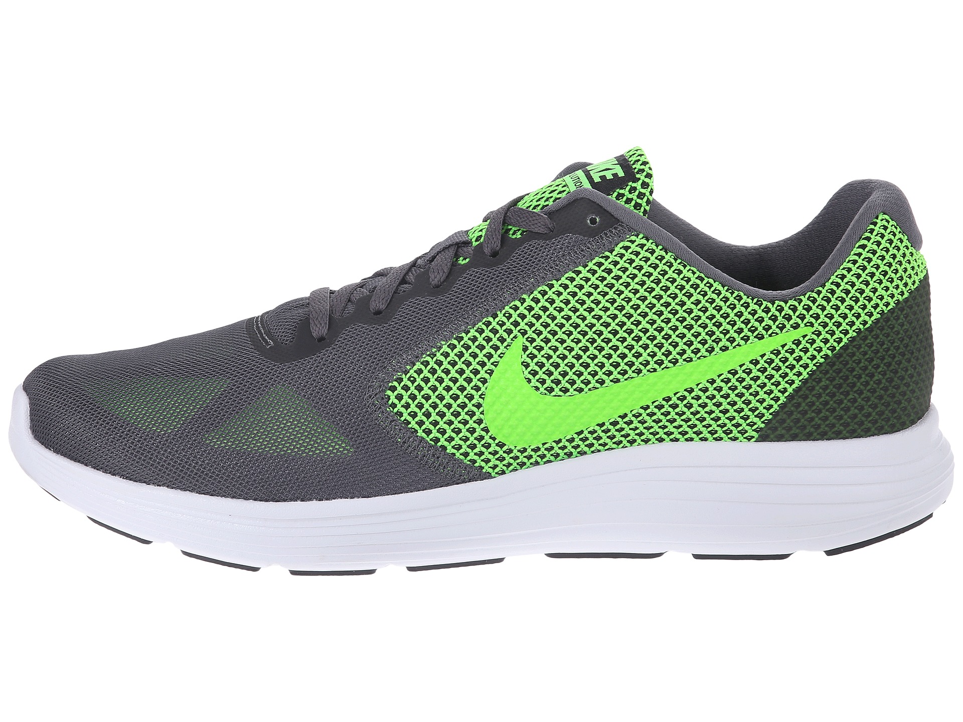 gray and green nikes
