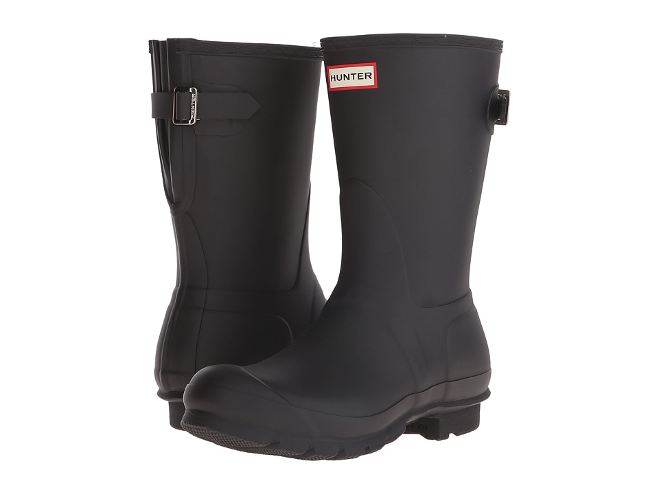 Hunter Original Short Back Adjustable Rain Boots (Black) Women's Rain Boots