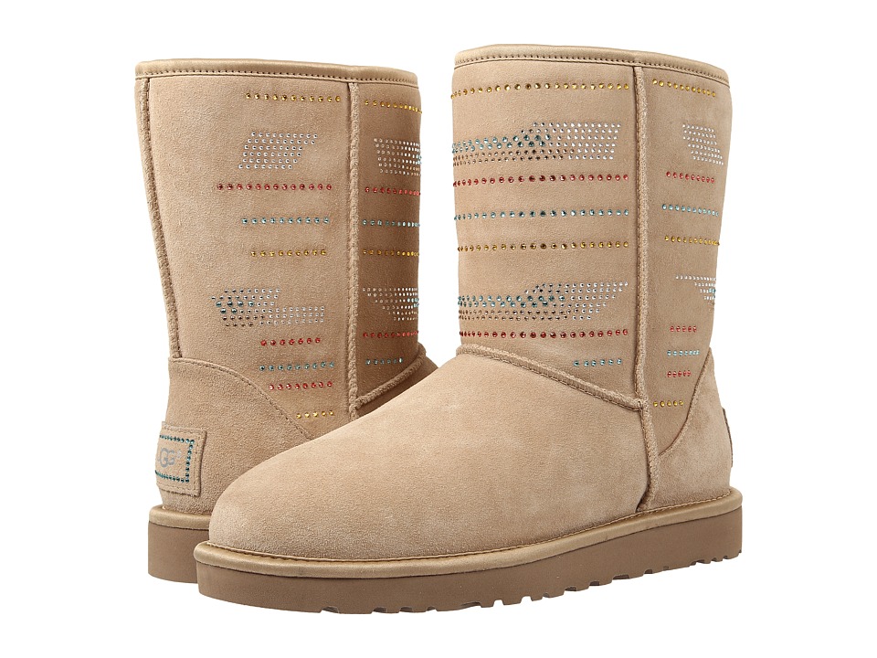 UGG Classic Short Serape Bling (Sand Twinface) Women's Pull-on Boots
