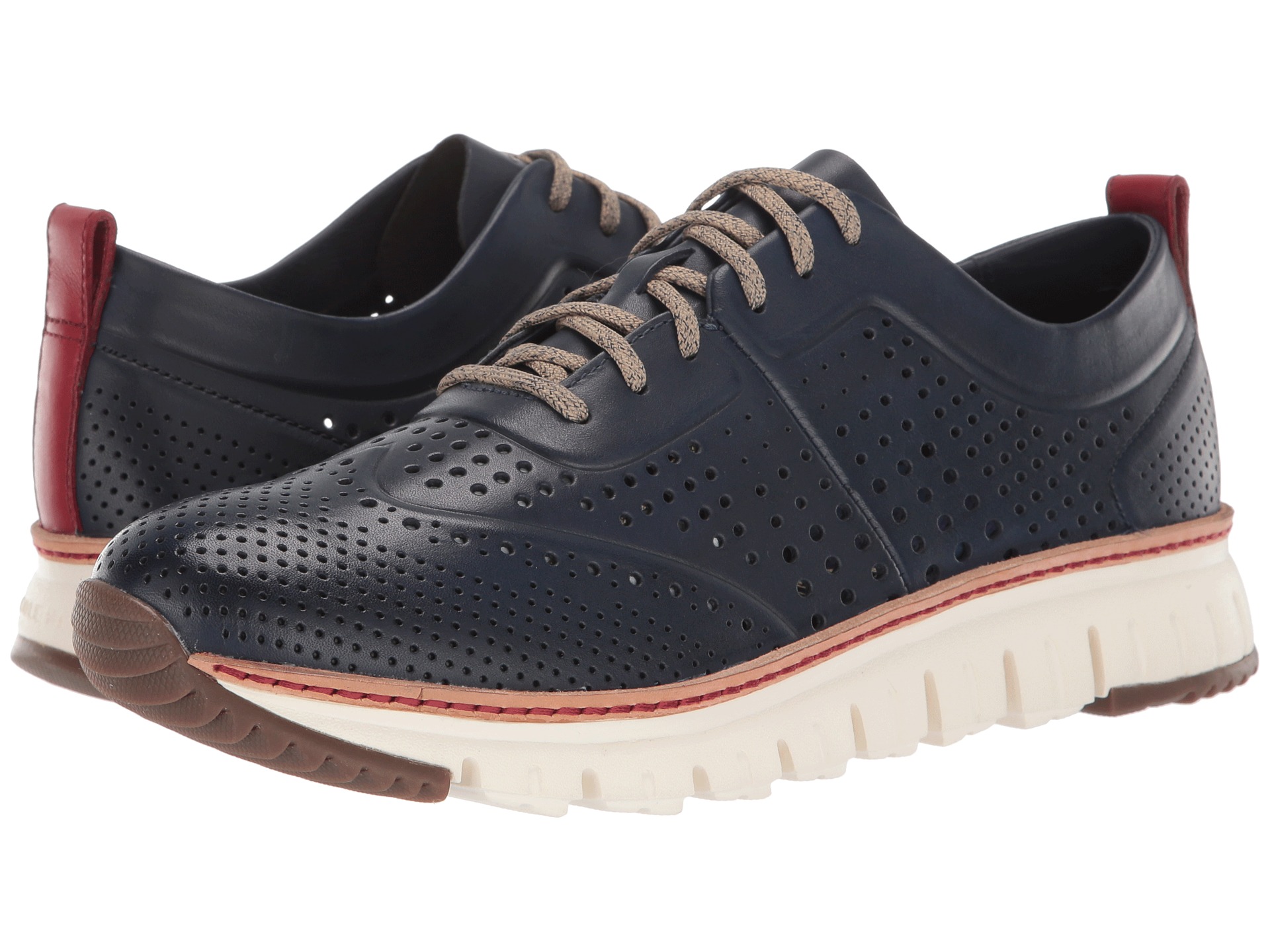 zerogrand perforated leather sneakers
