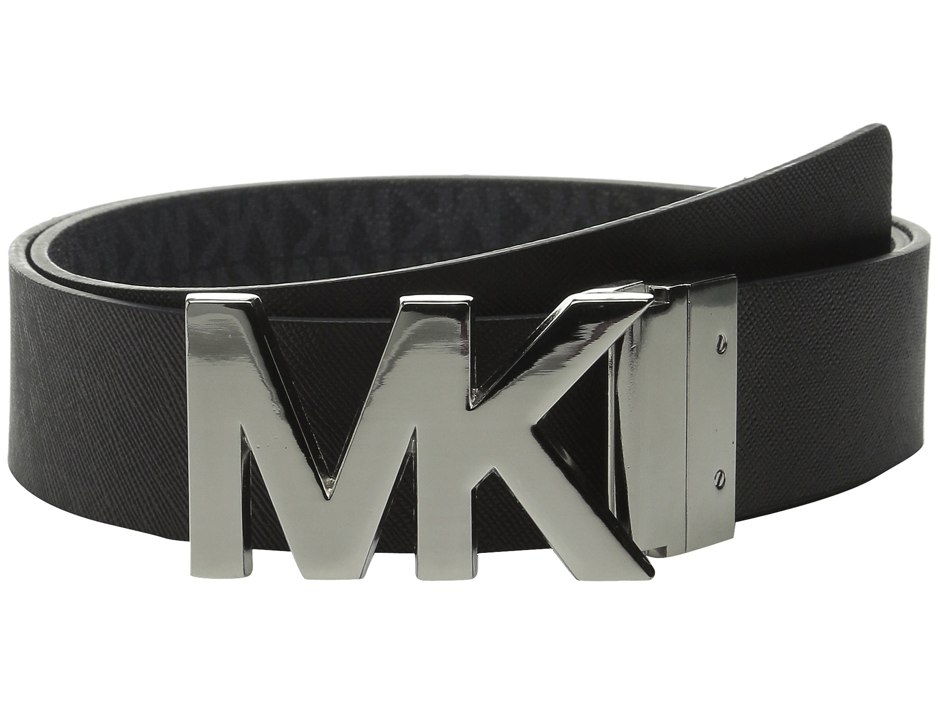 MICHAEL Michael Kors 38mm Reversible Logo PVC to Saffiano on MK Plaque ...