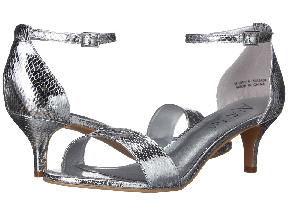 Amiana 15-A5404 (Little Kid/Big Kid/Adult) (Silver Metallic Snake) Girls Shoes