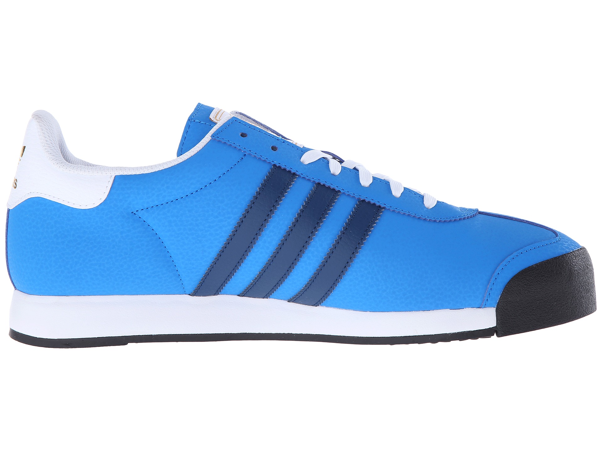 adidas Originals Samoa Shock Blue/Shadow Blue/Gold Metallic - Zappos ...