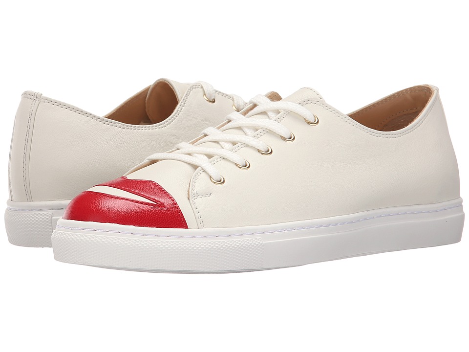Charlotte Olympia Kiss Me Sneakers (Off-White Kidskin/Nappa)