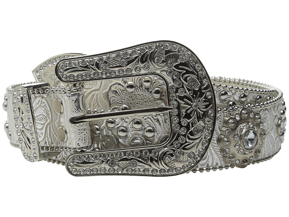 Belts & Belt Buckles - M&F Western - Floral Crystal Concho Belt (Silver) Women&#39;s Belts was ...