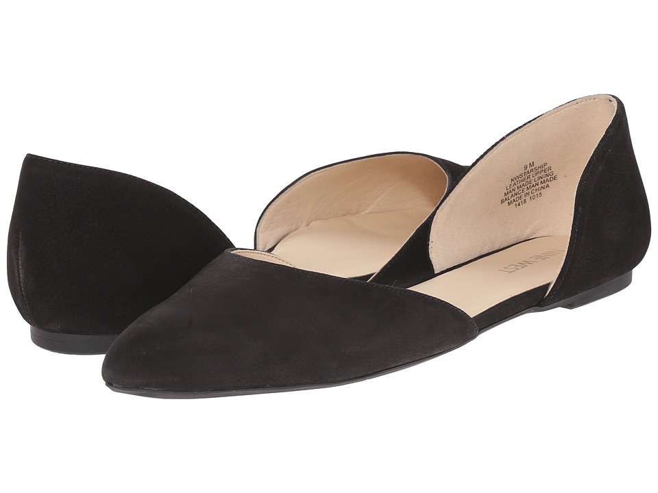 Nine West Starship D'Orsay Flat (Black Nubuck) Women's Shoes