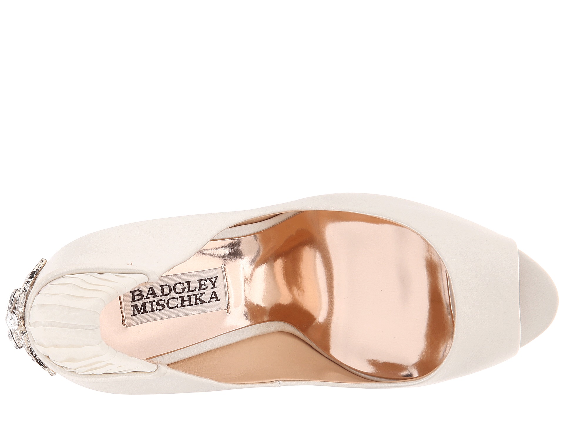 badgley mischka ivory satin