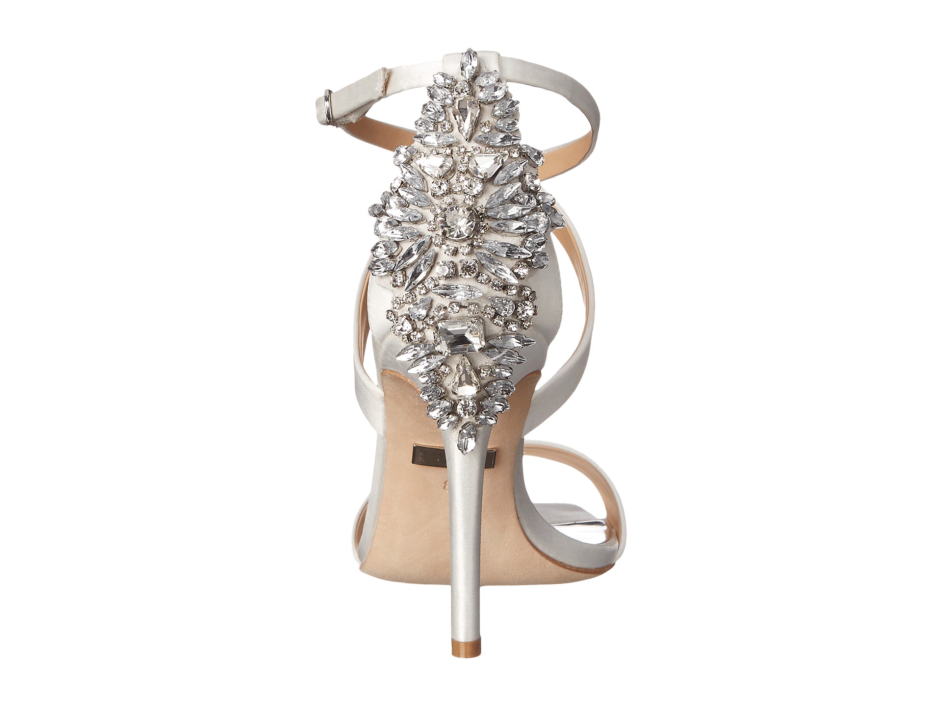 badgley mischka white satin