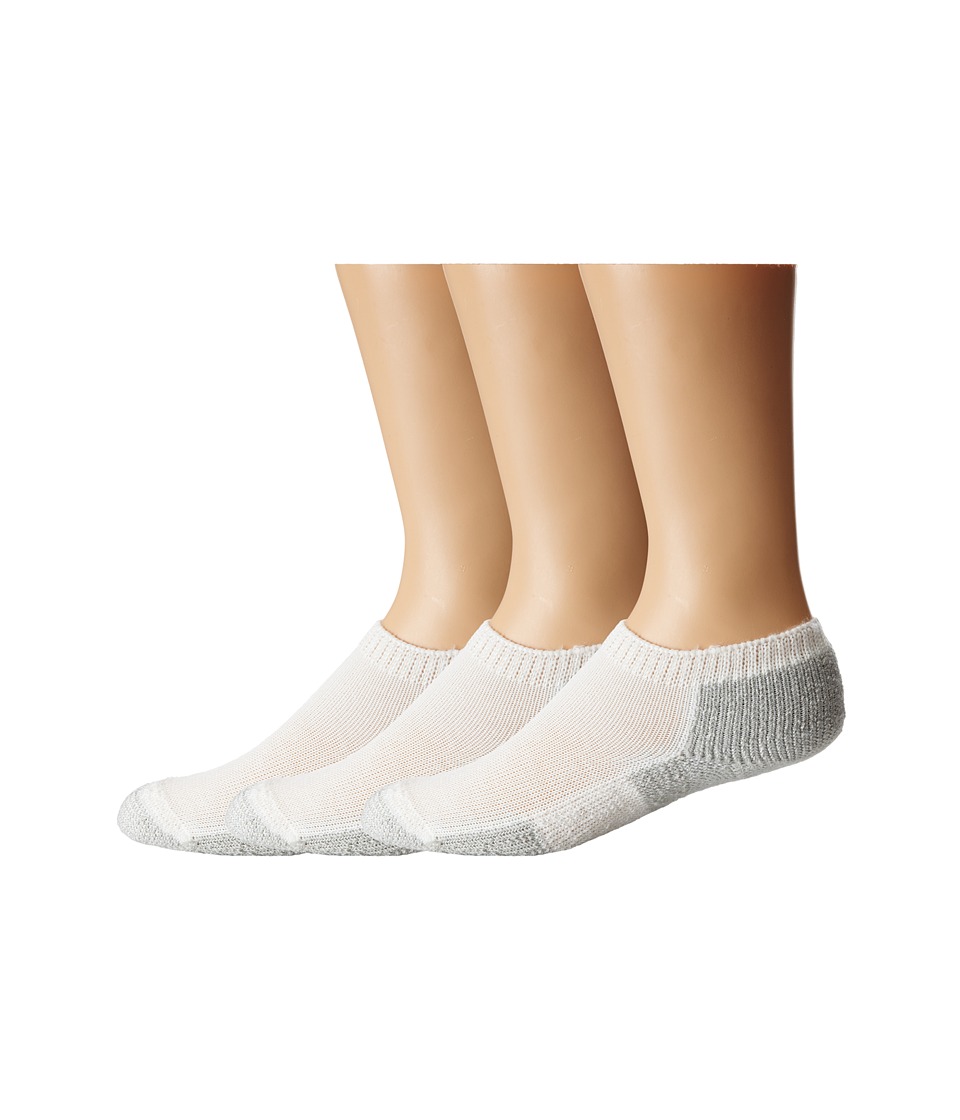 Thorlos - Running Micro-Mini 3-Pair Pack (White/Platinum) No Show Socks Shoes