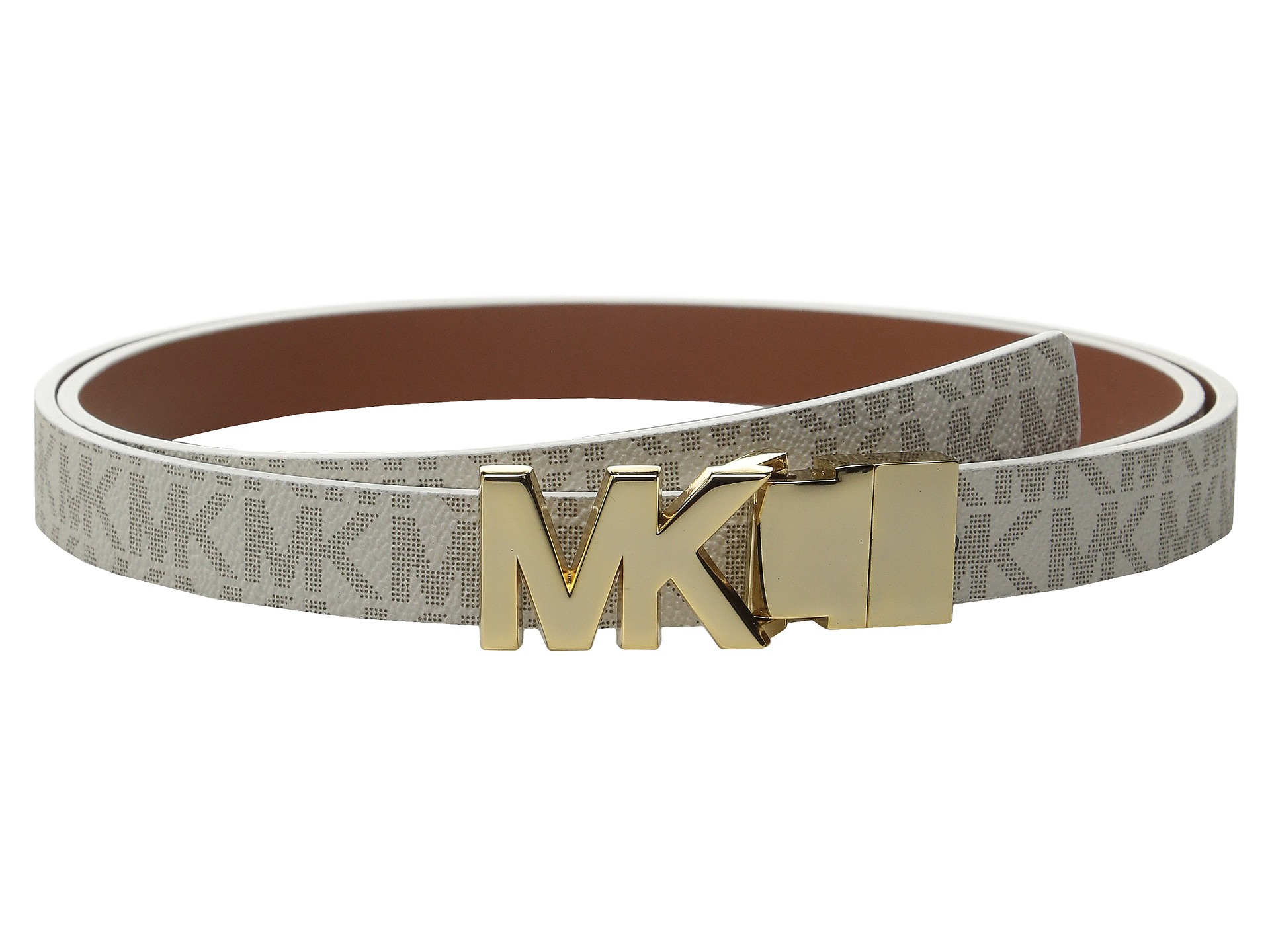 MICHAEL Michael Kors 20mm Reversible Logo PVC to Smooth Belt on MK ...