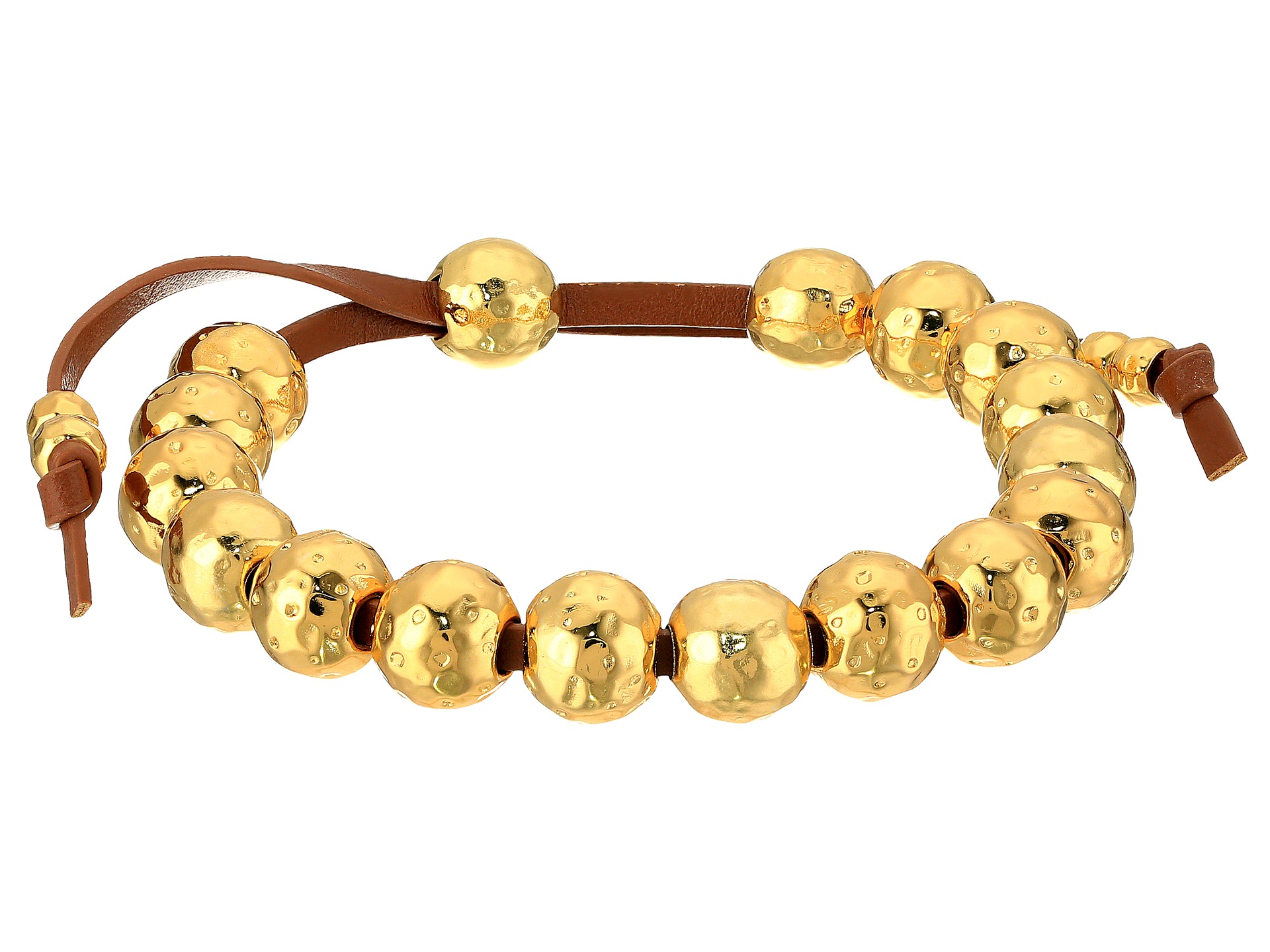 LAUREN Ralph Lauren Bali 9 Suede Metal Bead Bracelet Gold