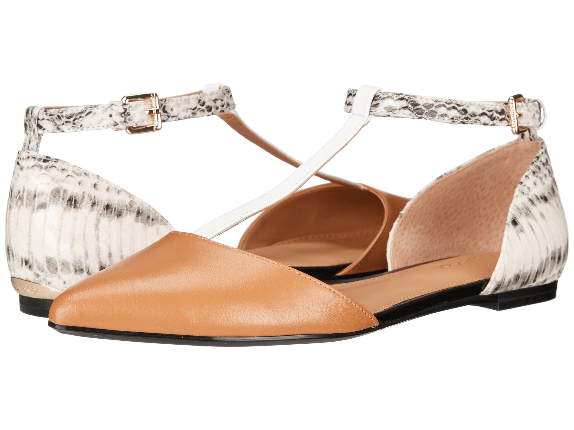 calvin klein snakeskin flats