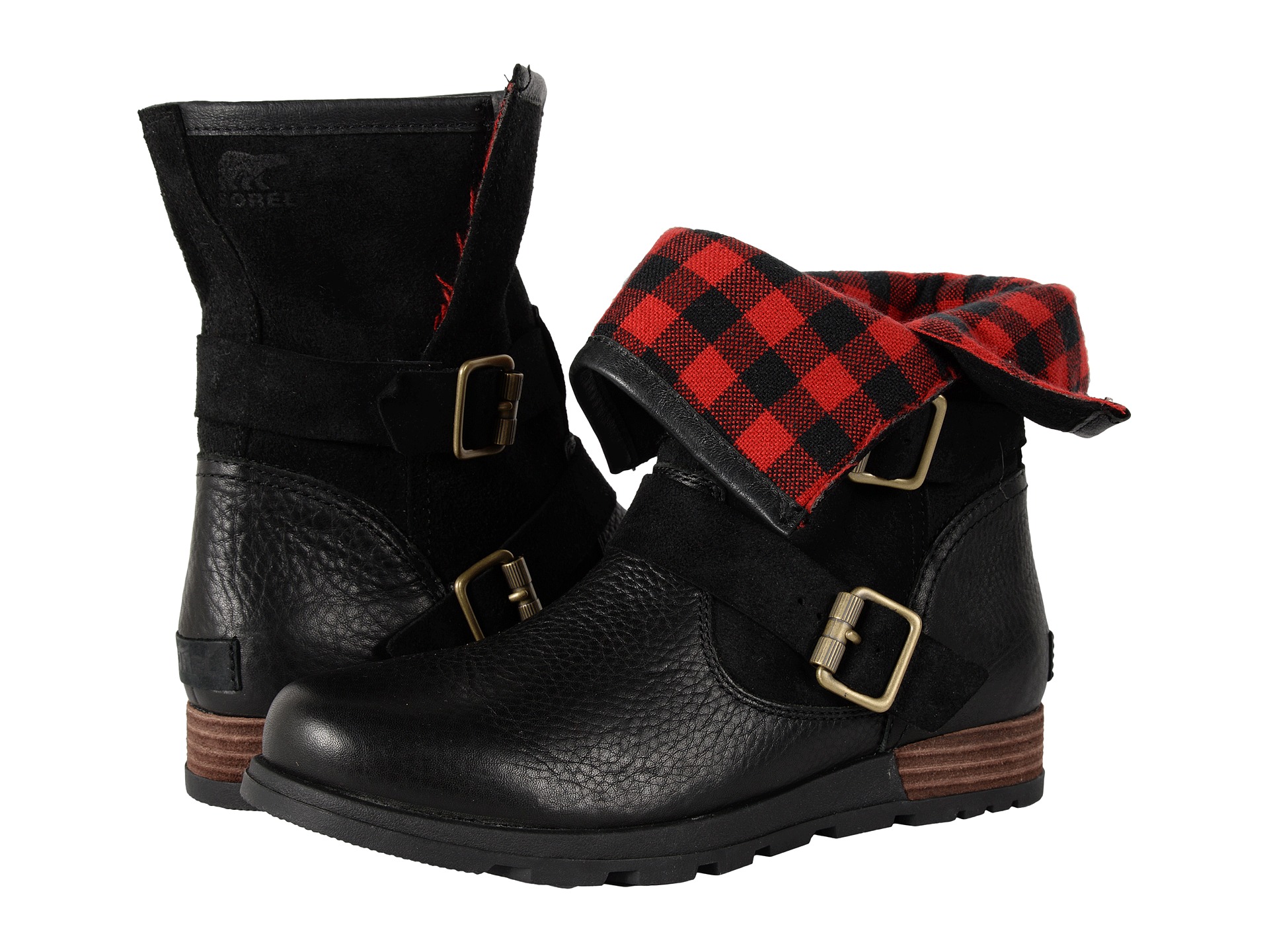 sorel major moto plaid boot