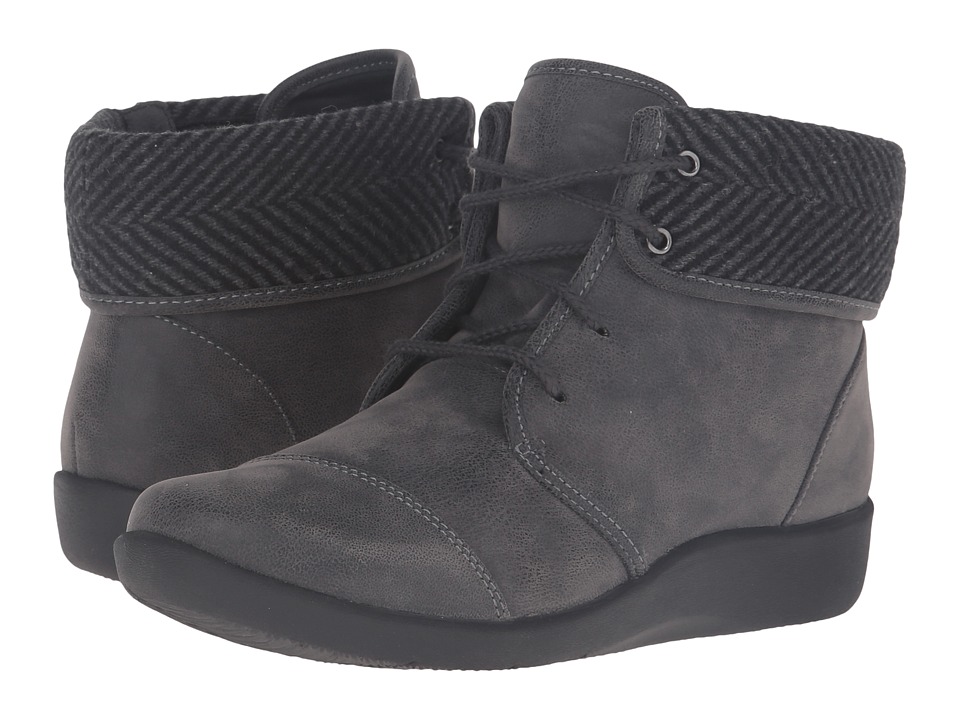 Clarks Sillian Frey (Grey Synthetic Nubuck) Women's Shoes