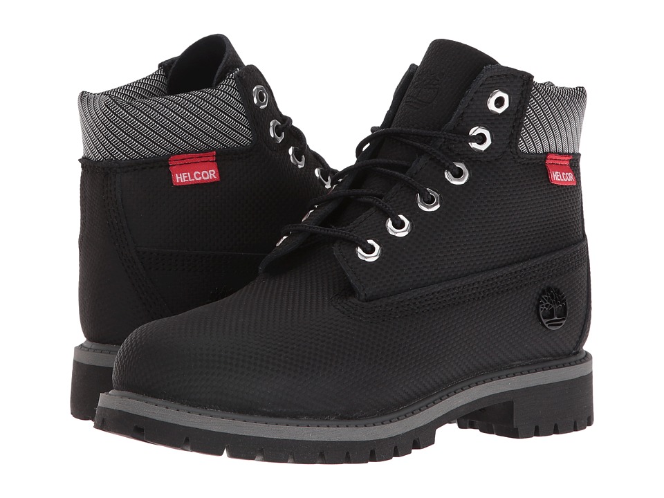 Timberland Kids - 6 Premium Waterproof Boot Core (Little Kid) (Black Relief Helcor) Boys Shoes
