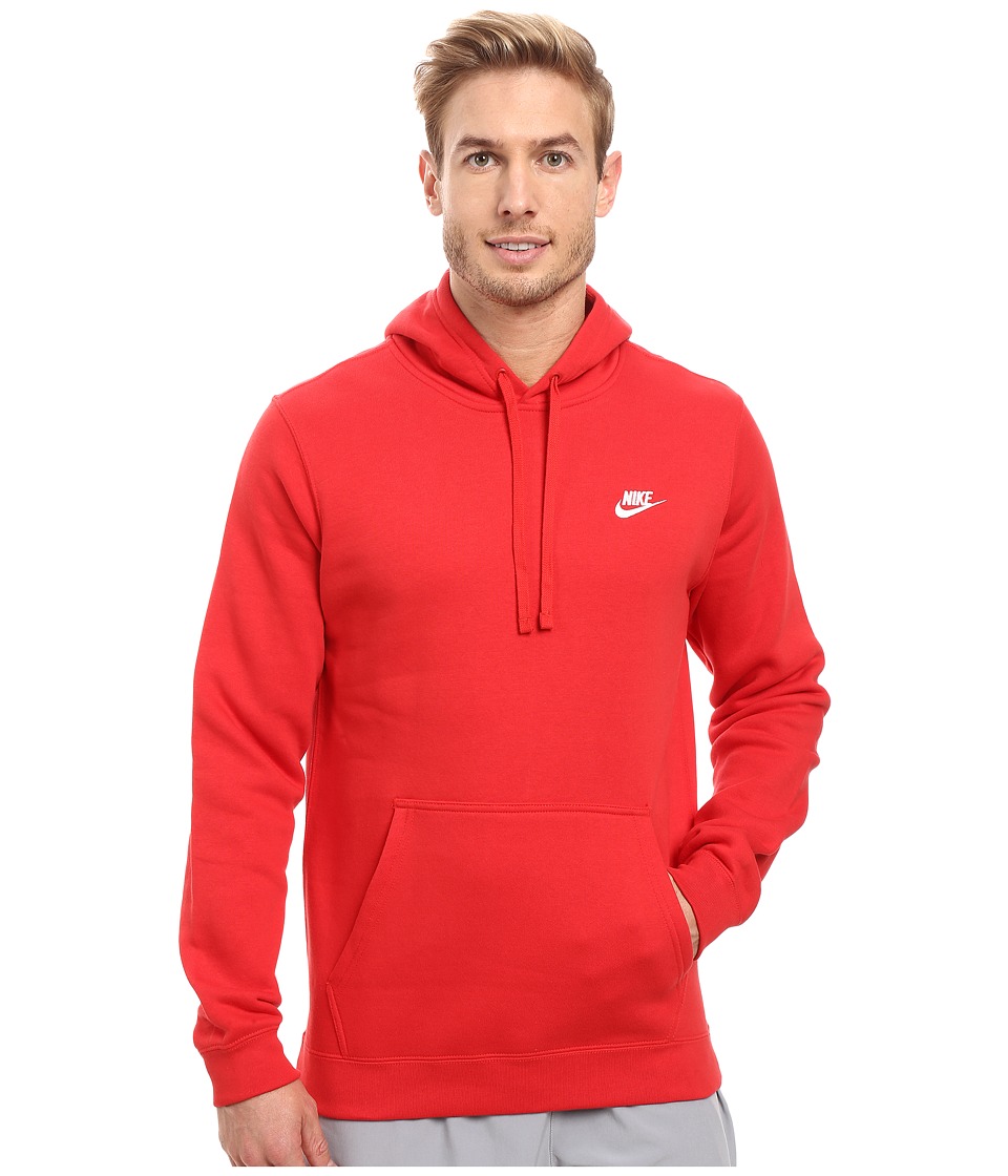Nike Club Fleece Pullover Hoodie (University Red/University Red/White) Men