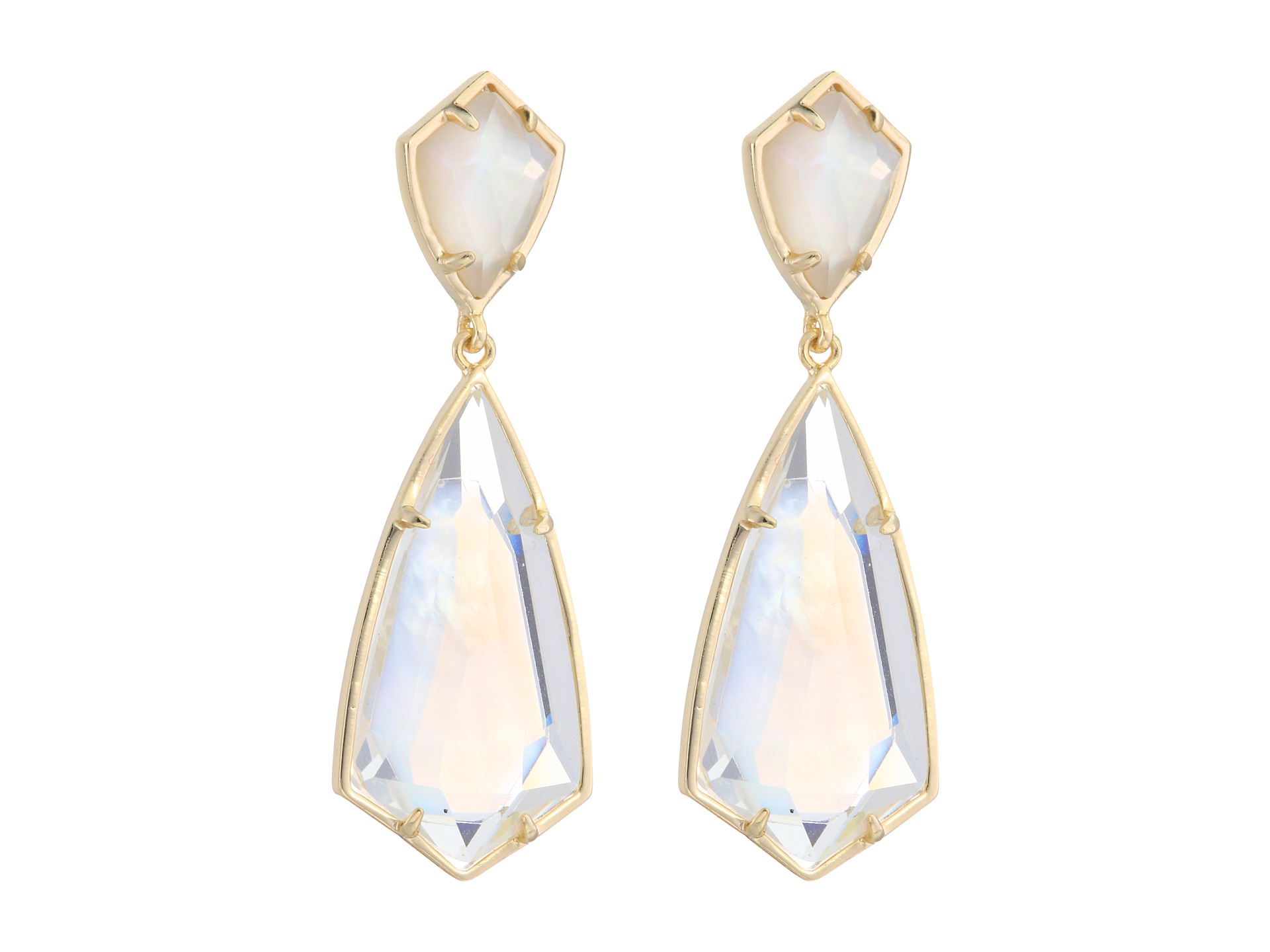 Kendra Scott Carey Earrings Gold/Ivory Mother-of-Pearl - Zappos.com ...