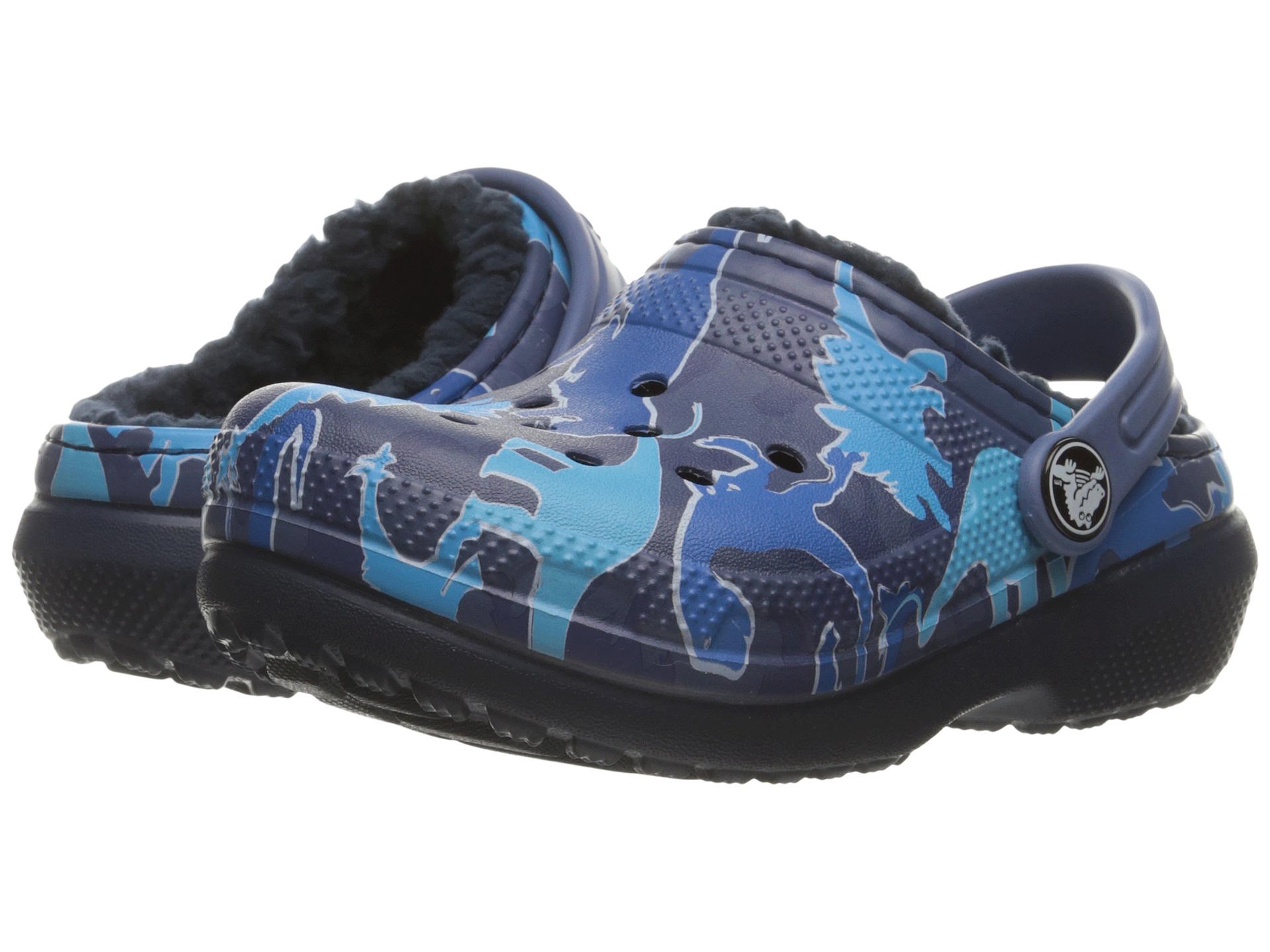 blue lined crocs