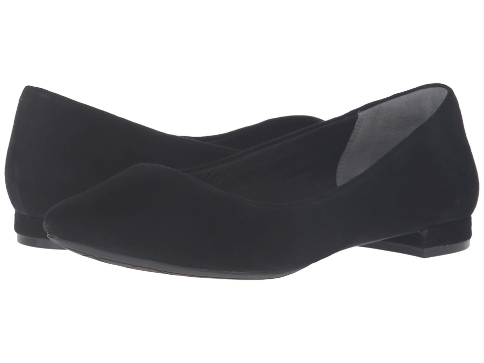 Rockport Total Motion Adelyn Ballet (Black Suede) Women's Dress Flat Shoes