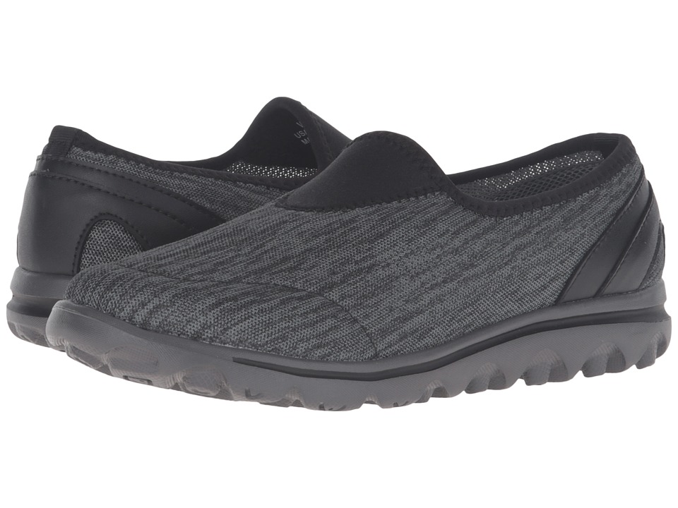 Propet TravelActiv Slip-On (Black/Grey Heather) Slip-On Shoes