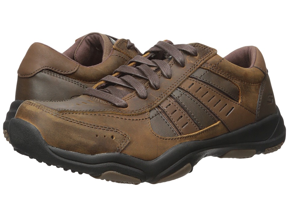 SKECHERS - Classic Fit Larson - Nerick (Dark Brown Leather) Mens Lace up casual Shoes