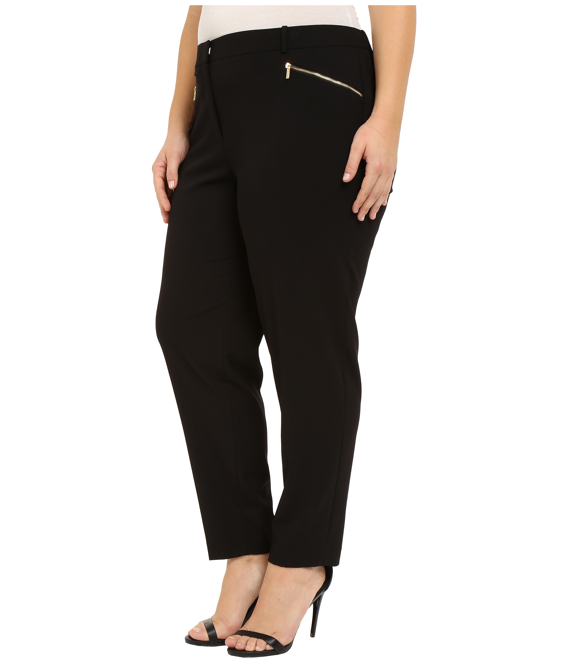 Calvin Klein Plus Plus Size Skinny Pants with Zippers at Zappos.com