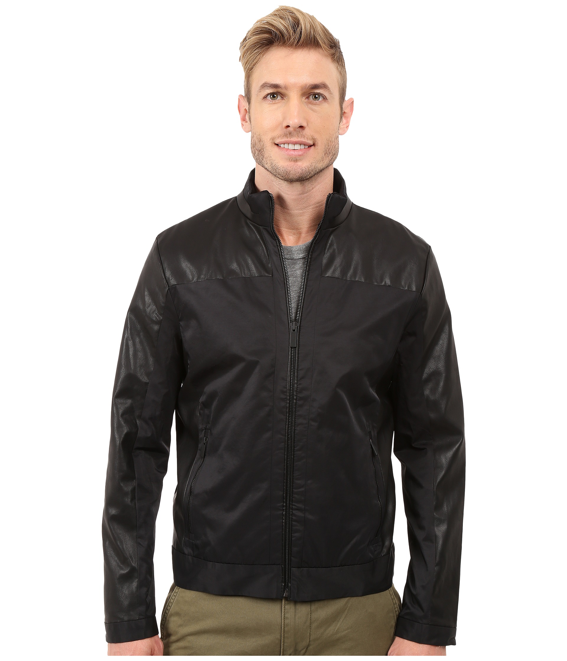 Calvin Klein Faux Leather Moto Jacket - Zappos.com Free Shipping BOTH Ways