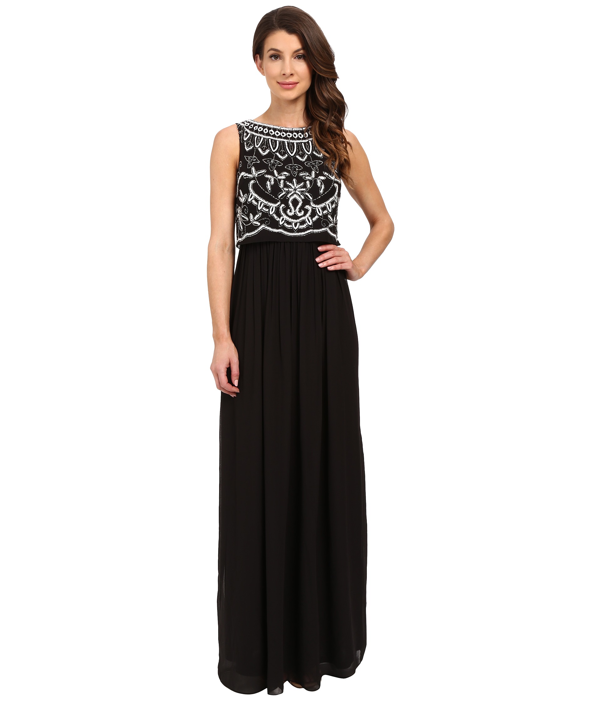 Adrianna Papell Beaded Bodice Gown