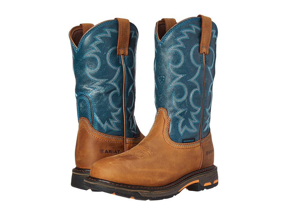 Ariat Workhog Pull-On WP (Aged Bark/Topaz) Women's Work Boots