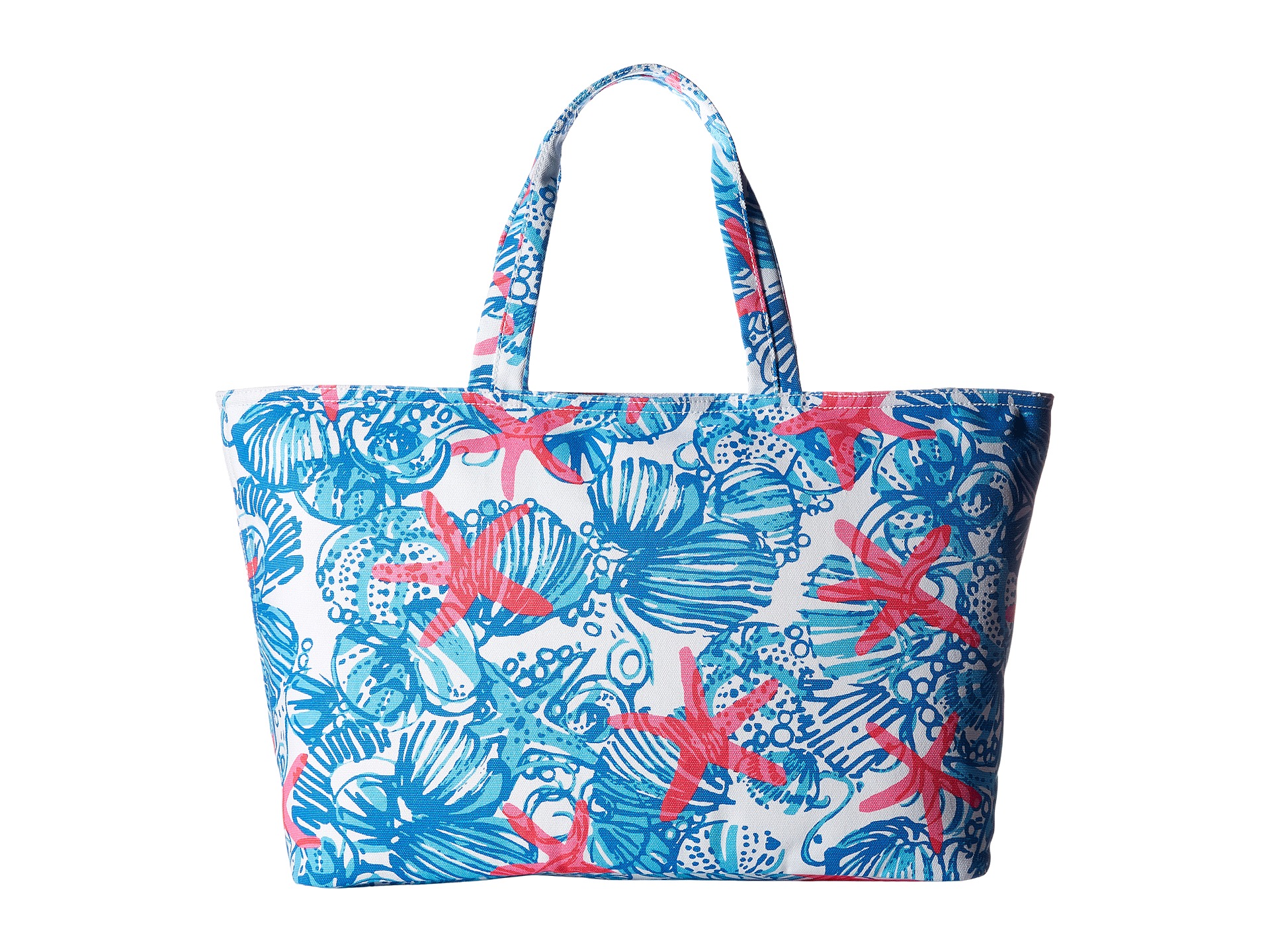 Lilly Pulitzer Large Palm Beach Tote Bay Blue She She Shells - Zappos ...